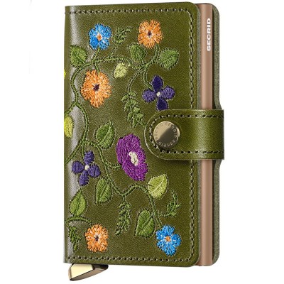 Secrid Miniwallet Premium Stitch Floral Olive
