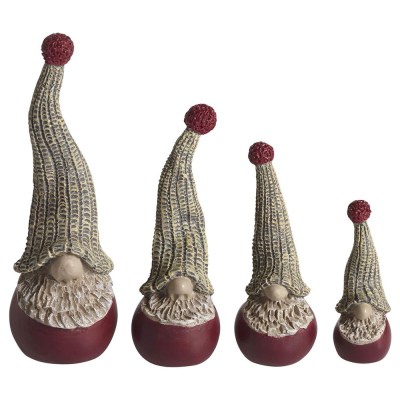 Dekortomtar 4-pack med stickade luvor - Nääsgränsgården - Design: Ruth Vetter