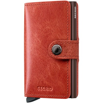 SECRID Miniwallet Vintage Orange with Brown Cardprotector